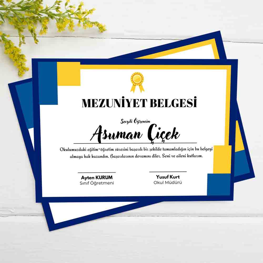 Özelleştirilebilir Mezuniyet Belgesi