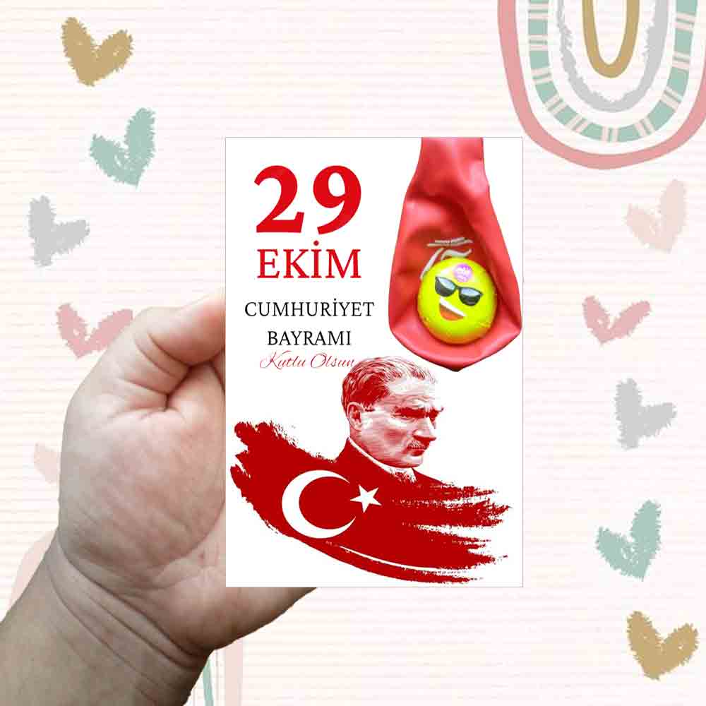 29 Ekim Cumhuriyet Bayramı Çikolatalı Balon Kartı - Özel ve Lezzetli Kutlama