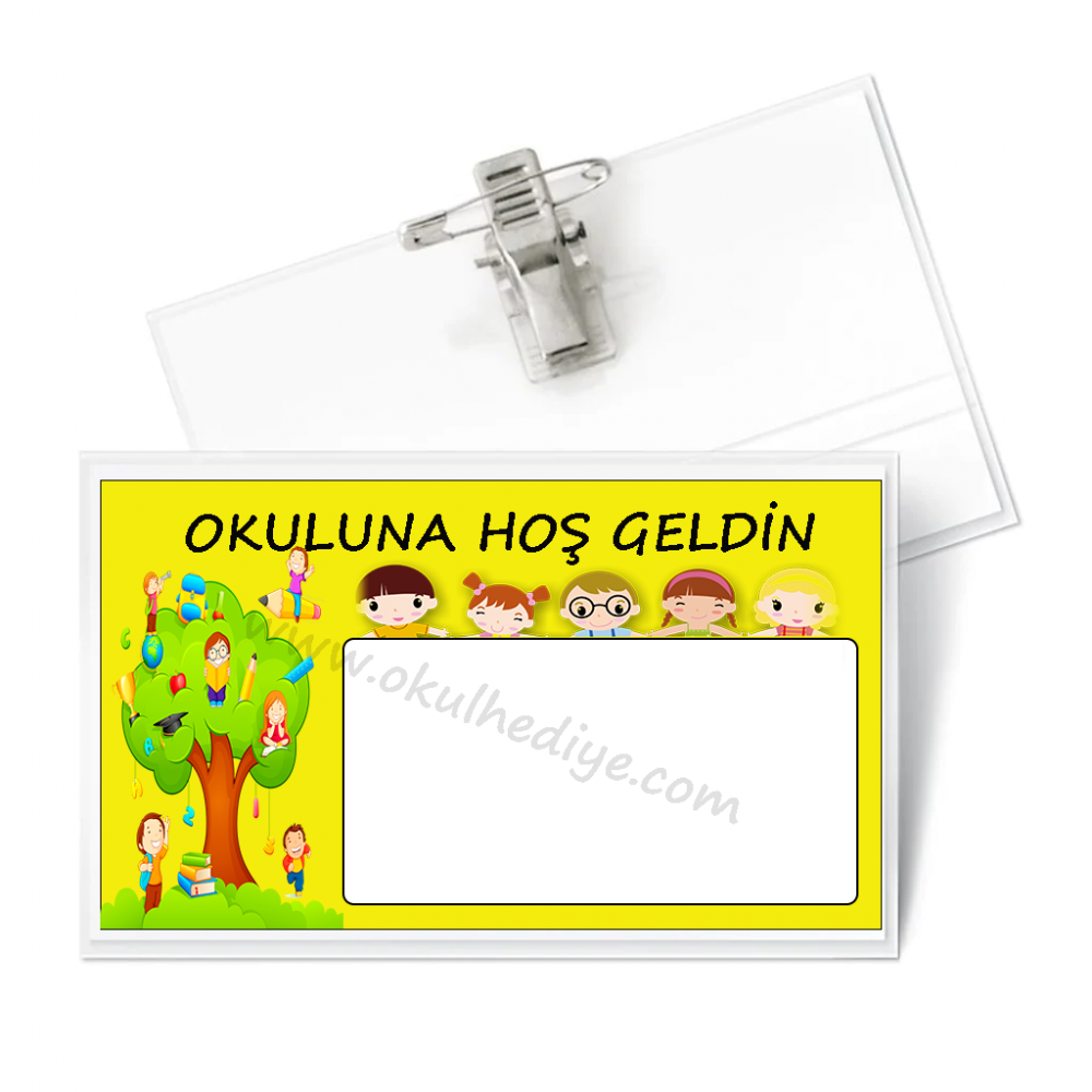 Okuluna Hoş Geldin Yaka Kartı – Renkli ve Dayanıklı