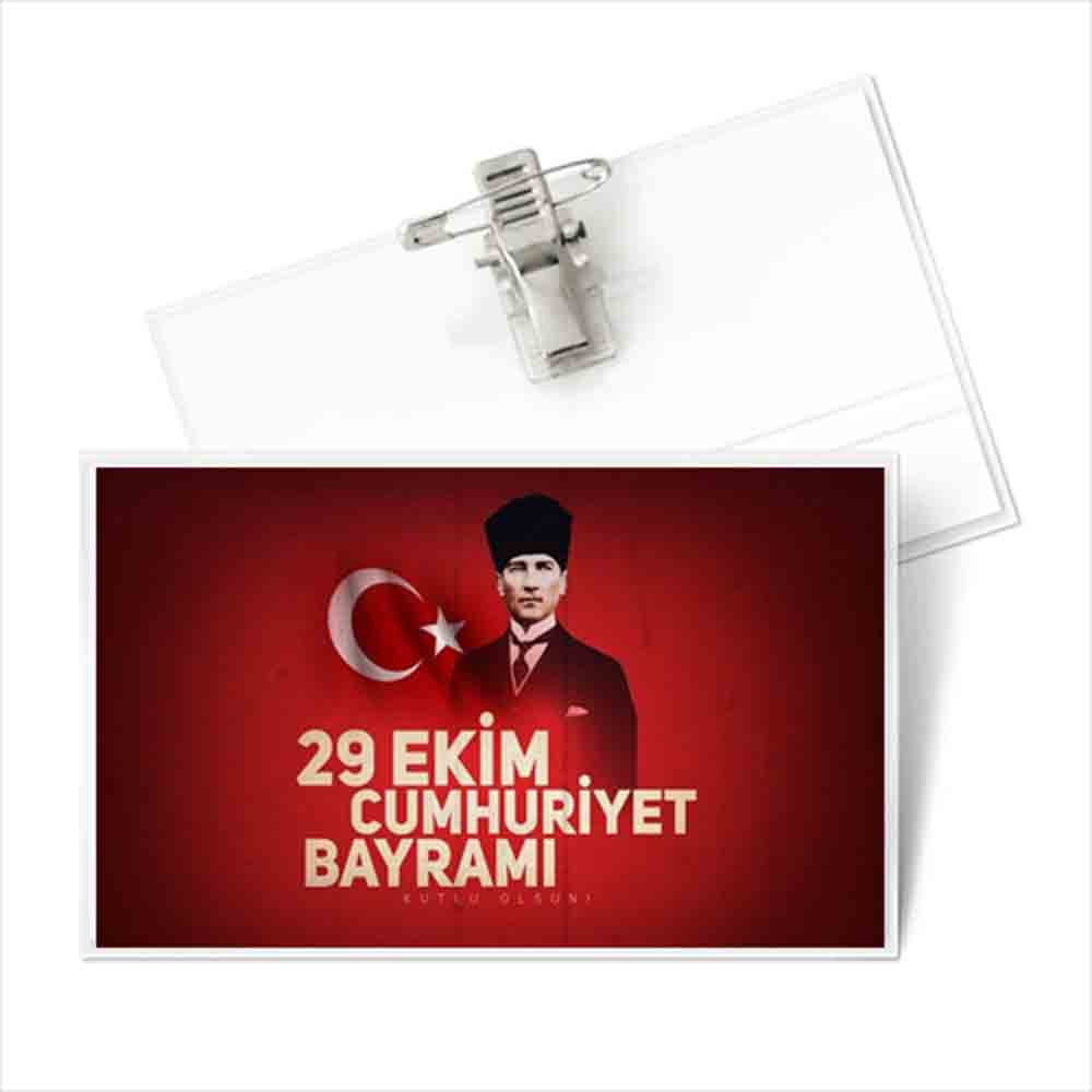 29 Ekim Cumhuriyet Bayramı Yaka Kartı - Milli Bayram Tasarımı