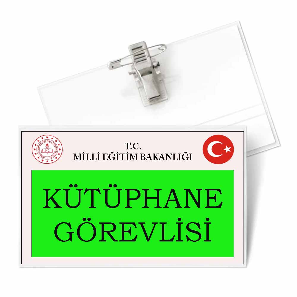 Kütüphane Görevlisi Yaka Kartı - Şık ve Kullanışlı Tasarım