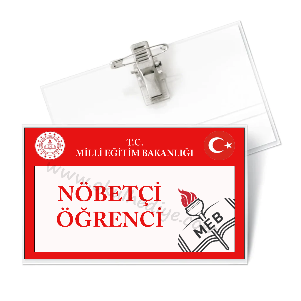 Nöbetçi Öğrenci Yaka Kartı - Okul Düzeni İçin